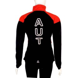 женская разминочная куртка Löffler Team Austria Gore-Tex Infinium WS Light красно-чёрная